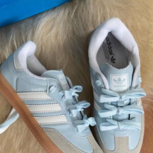 Tenis Samba Azul Bebê de Couro Sintético
