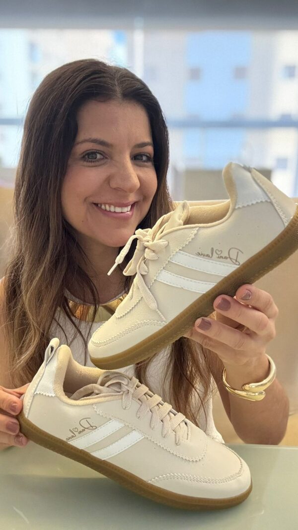 Tenis Feminino Dani 127 Bege com Branco