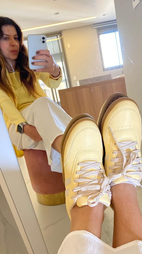 Tenis Feminino Dani 127 Amarelo Com Bege