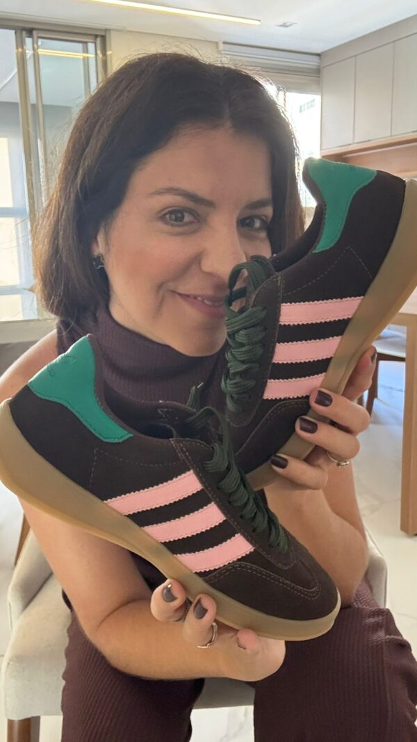 Tenis Feminino Sam Marrom com Verde