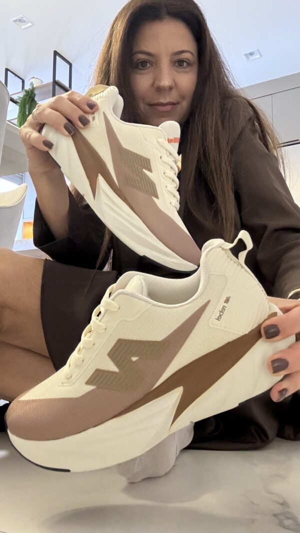 Tenis New Full Cell 550 Bege Marrom