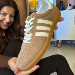 Tenis Feminino Sam Spezial de Camurça Bege Escuro