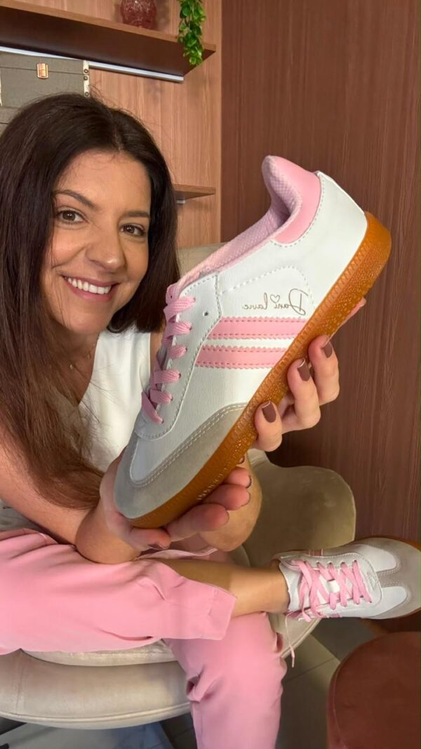 Tenis Feminino Dani 127 Branco com Rosa