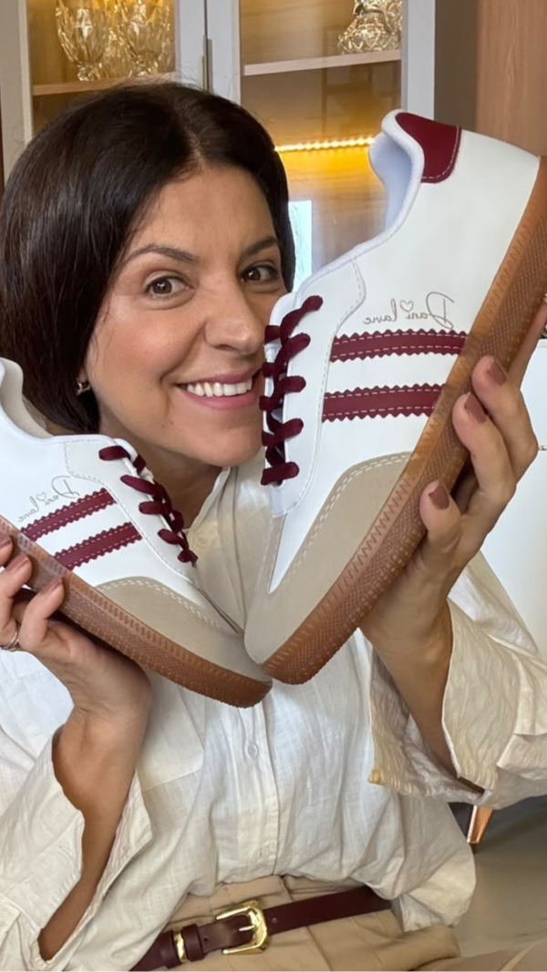 Tenis Feminino Dani Lavie 127 Branco com Marsala